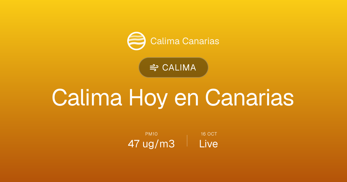 ¿Hay Calima en Canarias Hoy? Estado por Isla y Mapa | Calima Canarias